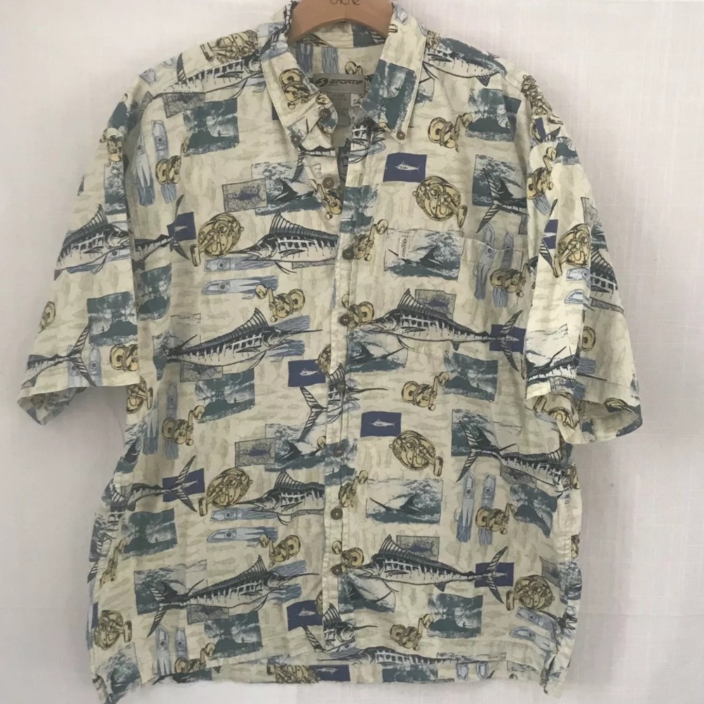 SPORTIF USA MEN'S FISHING REEL SHIRT